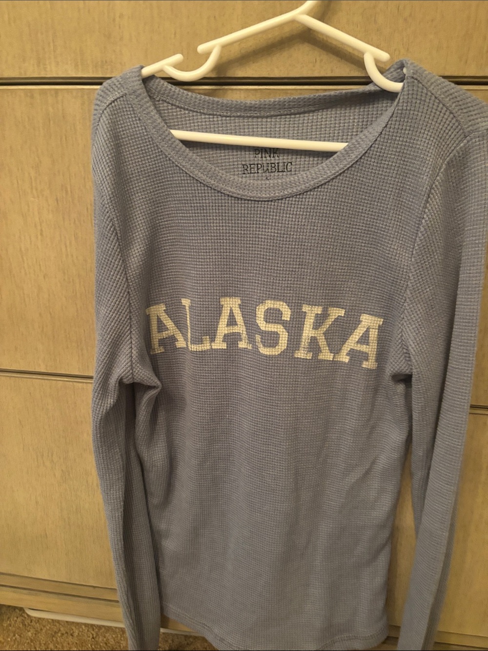 Pink Republic Light Blue 'ALASKA' Waffle Knit Long Sleeve Top